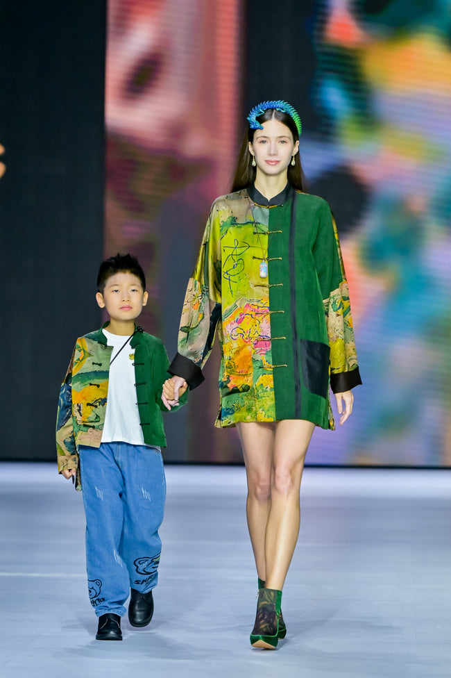 Original Gambiered Canton Silk Patchwork Chinese Shirt Series