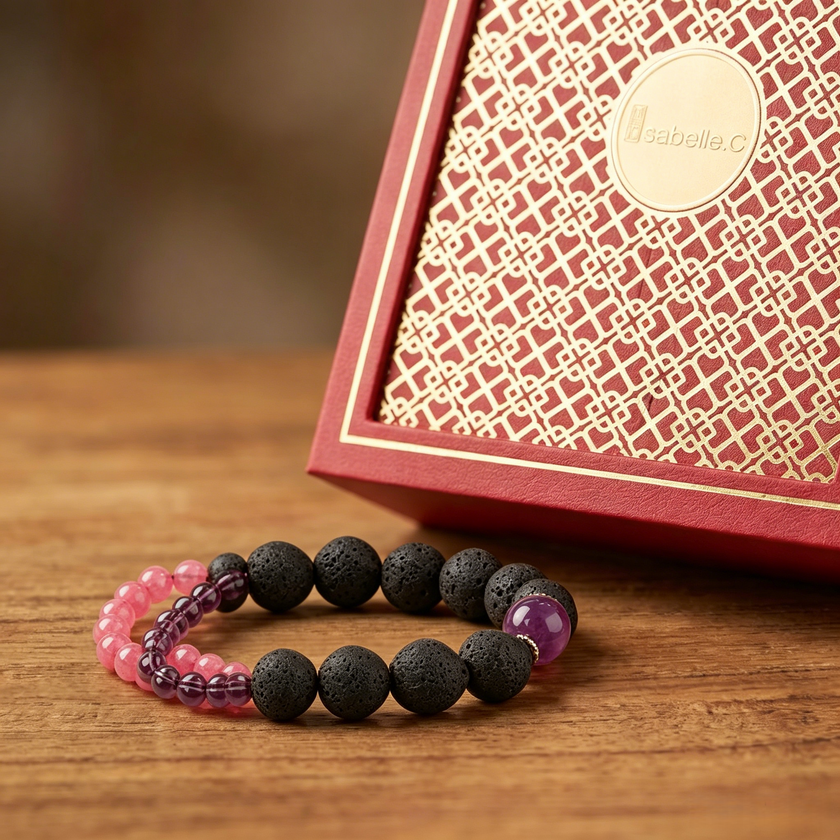 【PINK ELEGANCE】Heritage Citrus Bracelet (Double Wrap) - 粉黛雙圈 | 非遺胎柑手串