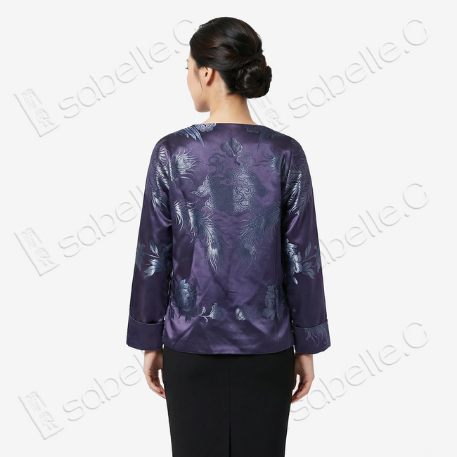 Vintage Silk Satin Long Sleeve Blouse