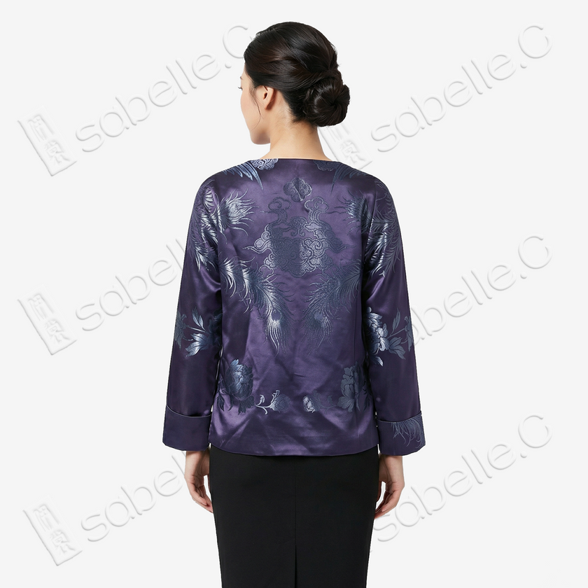 Vintage Silk Satin Long Sleeve Blouse
