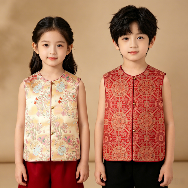 Song Brocade Childrens' Vests Collection - 大師級名品宋錦童裝背心（Unisex 男女同款）