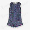 Old silk soft satin jacquard sleeveless vest two-piece suit
