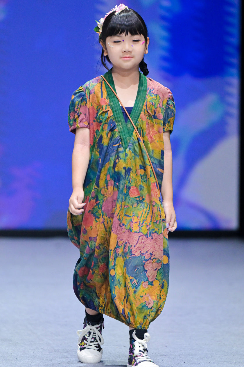 Original Gambiered Canton Silk Kidswear Dress