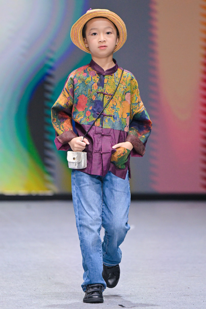 Original Gambiered Canton SIlk Patchwork Shirt