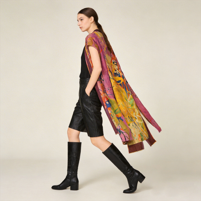 Gambiered Canton Silk Hualuo Outerwear