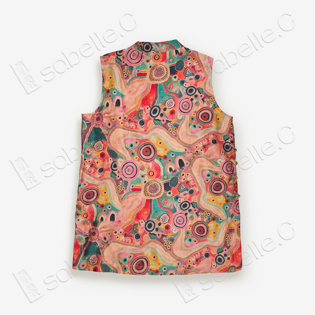 Intangible Heritage Gambiererd Canton Silk Slant-Breasted Vest Top