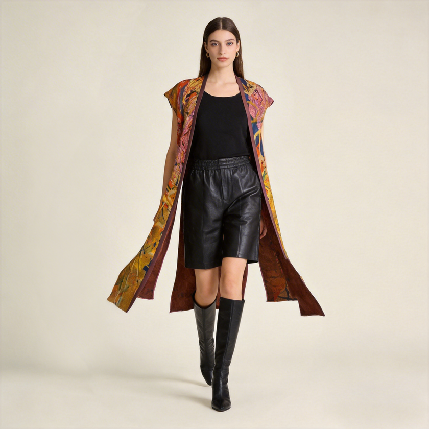 Gambiered Canton Silk Hualuo Outerwear