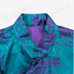 Old silk soft satin three-quarter sleeve stand collar slant lapel top
