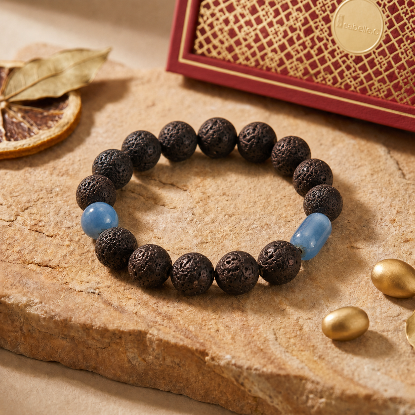 【SEA POEM】Heritage Citrus & Blue Opal Bracelet - 海子單圈 | 非遺胎柑手串