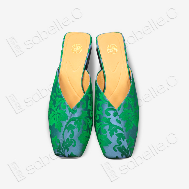 Neo-Chinese style Low Heel Mules