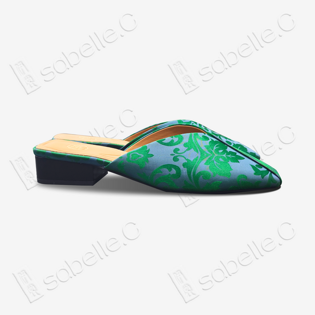 Neo-Chinese style Low Heel Mules