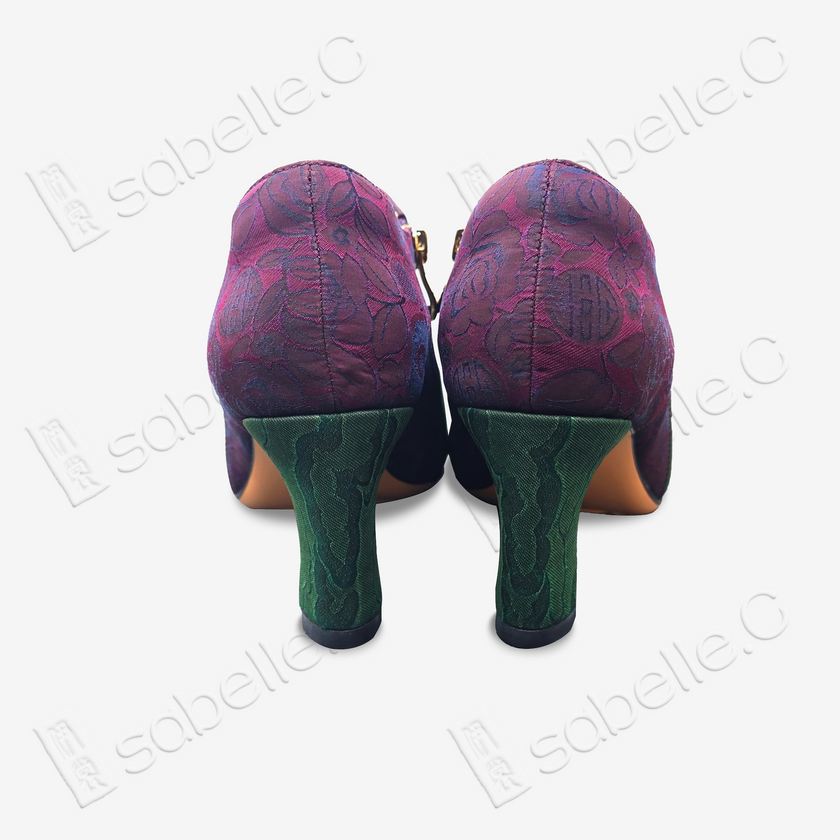 Gambiered Canton Silk Ankle Boots