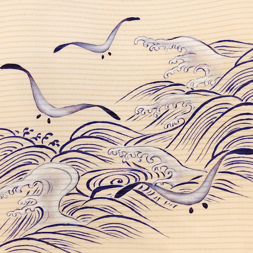 Wave & Seagull Print Kesi-Weave Tote Bag