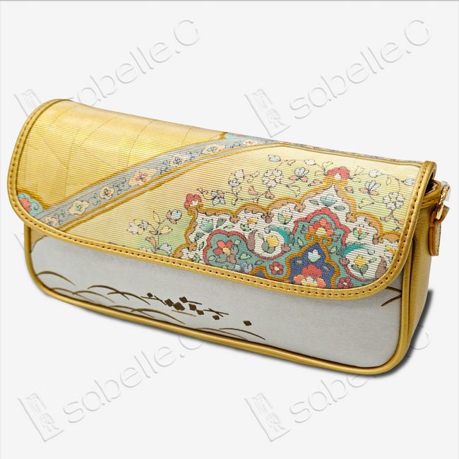 Genuine Cowhide Clutch with tTang Brocade