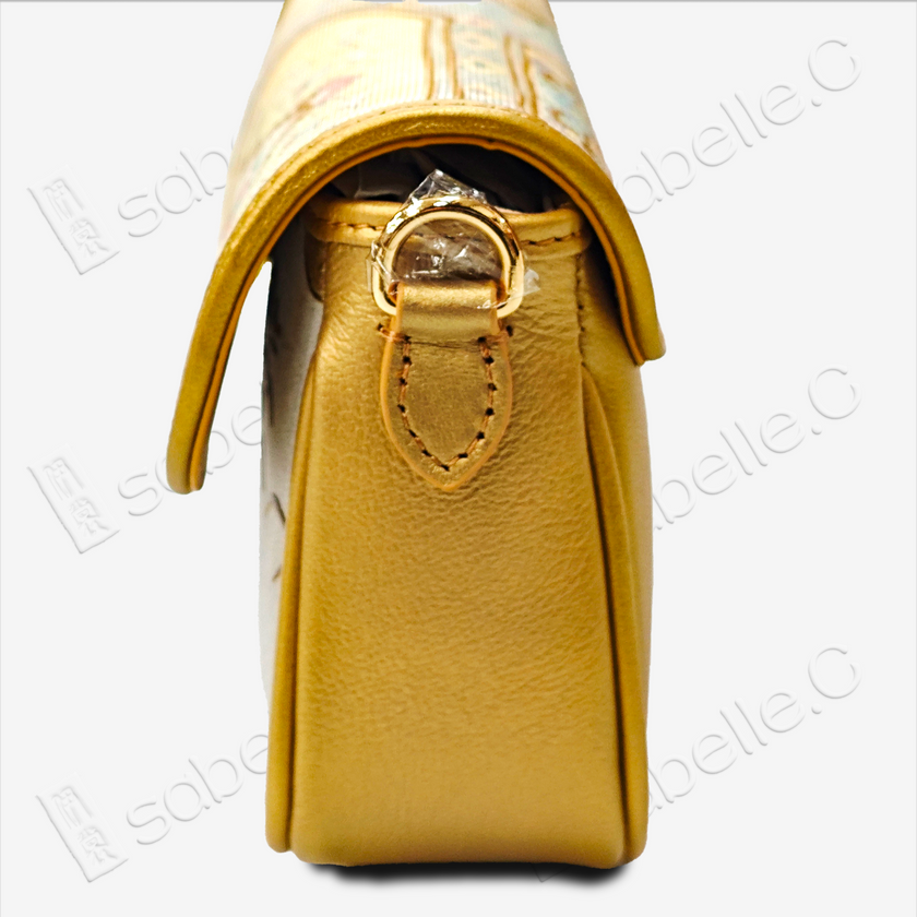 Genuine Cowhide Clutch with tTang Brocade