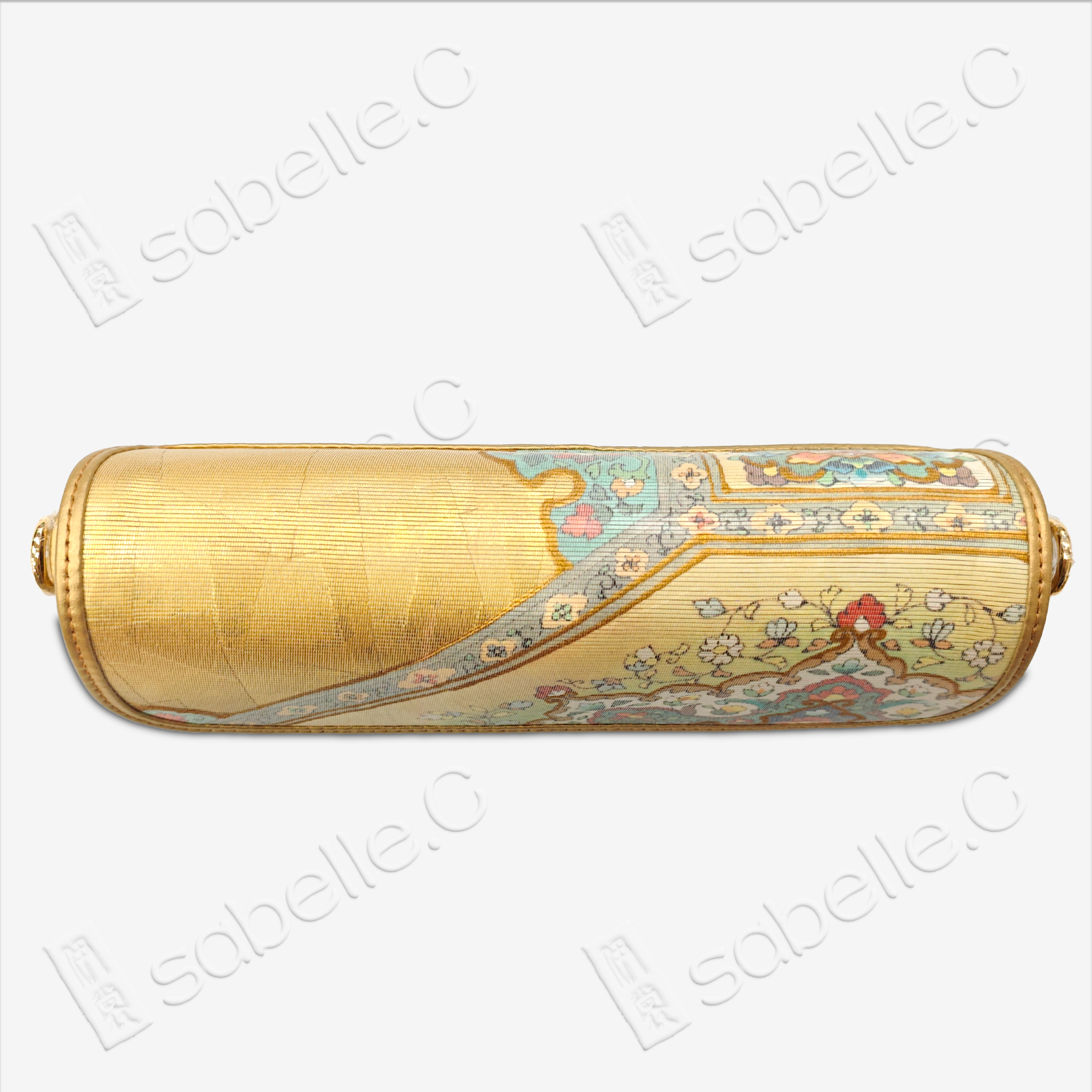 Genuine Cowhide Clutch with tTang Brocade