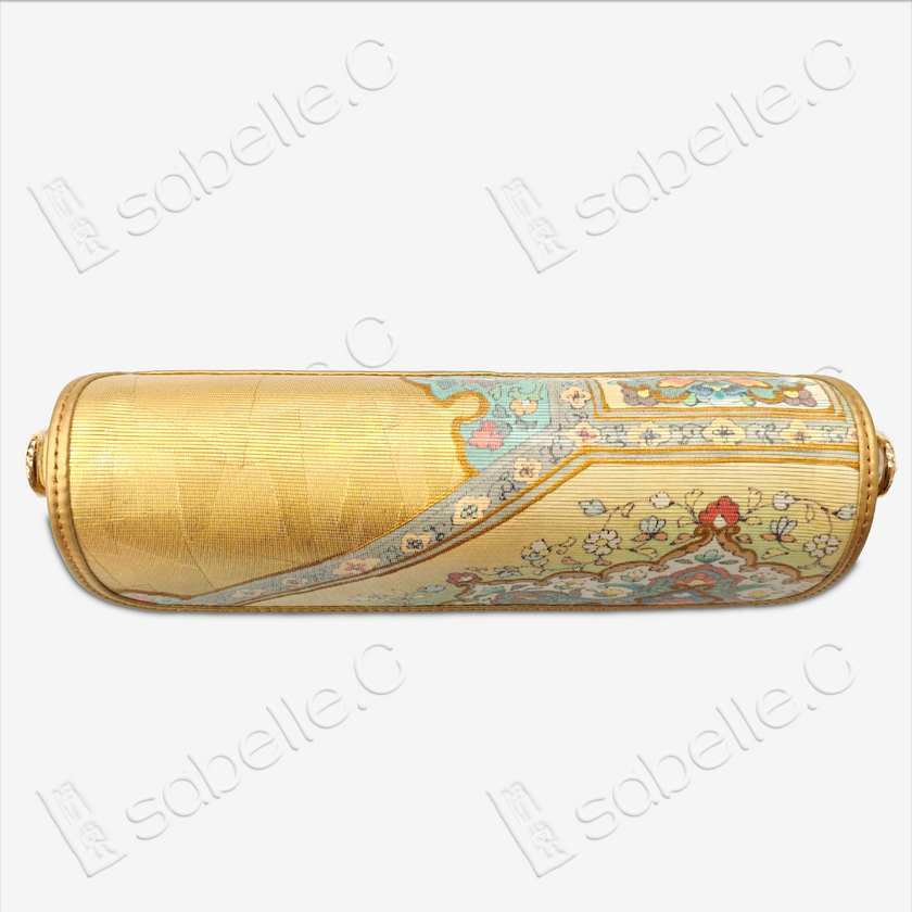 Genuine Cowhide Clutch with tTang Brocade