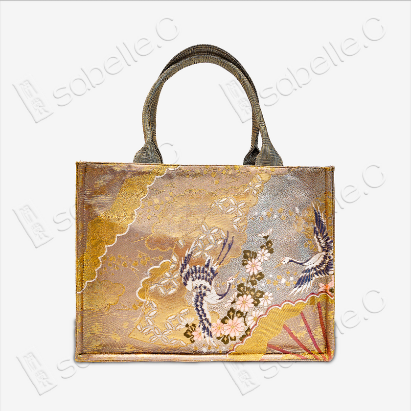 Fan-Pattern Tang Brocade Tote Bag