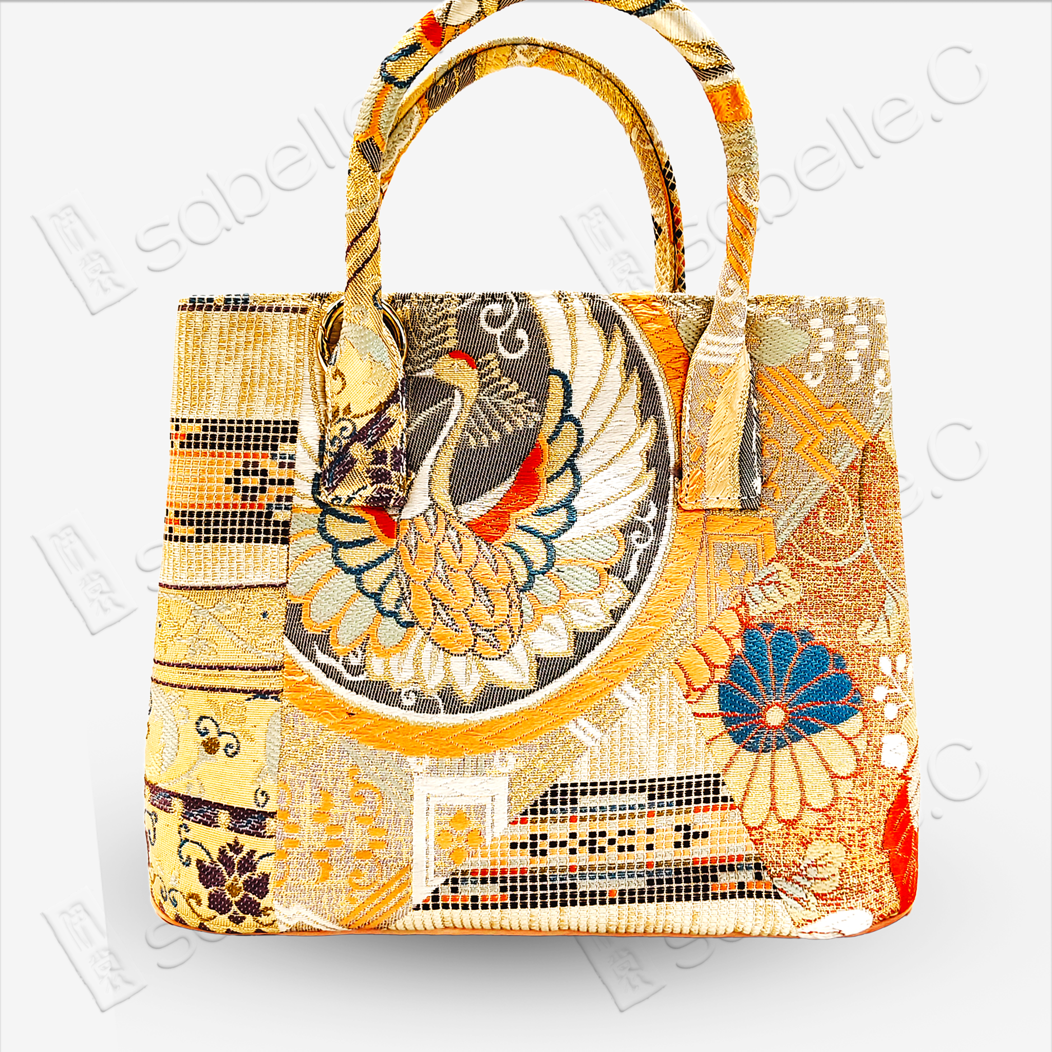 Golden Crane Tang Brocade Bag - 「金綺仙鶴」唐錦手提包
