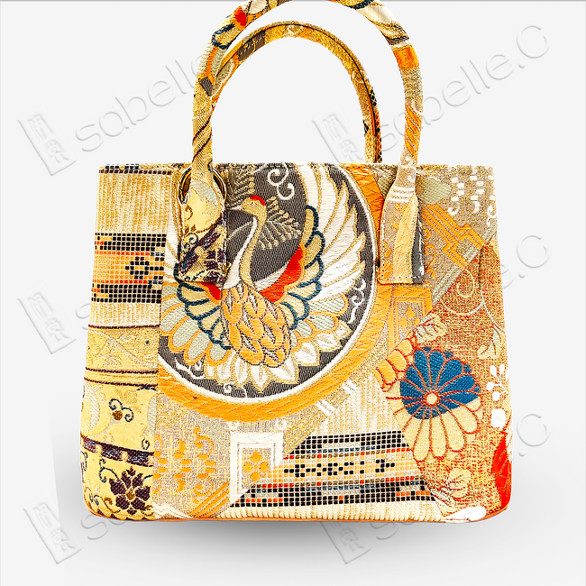 Golden Crane Tang Brocade Bag - 「金綺仙鶴」唐錦手提包