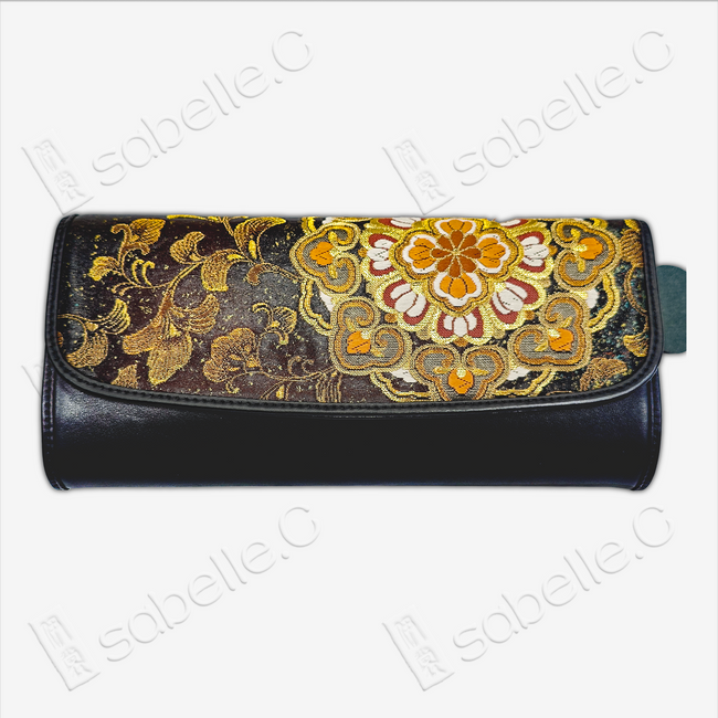 Genuine Cowhide Clutch with Kesi Weave