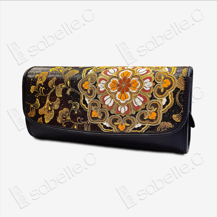 Genuine Cowhide Clutch with Kesi Weave