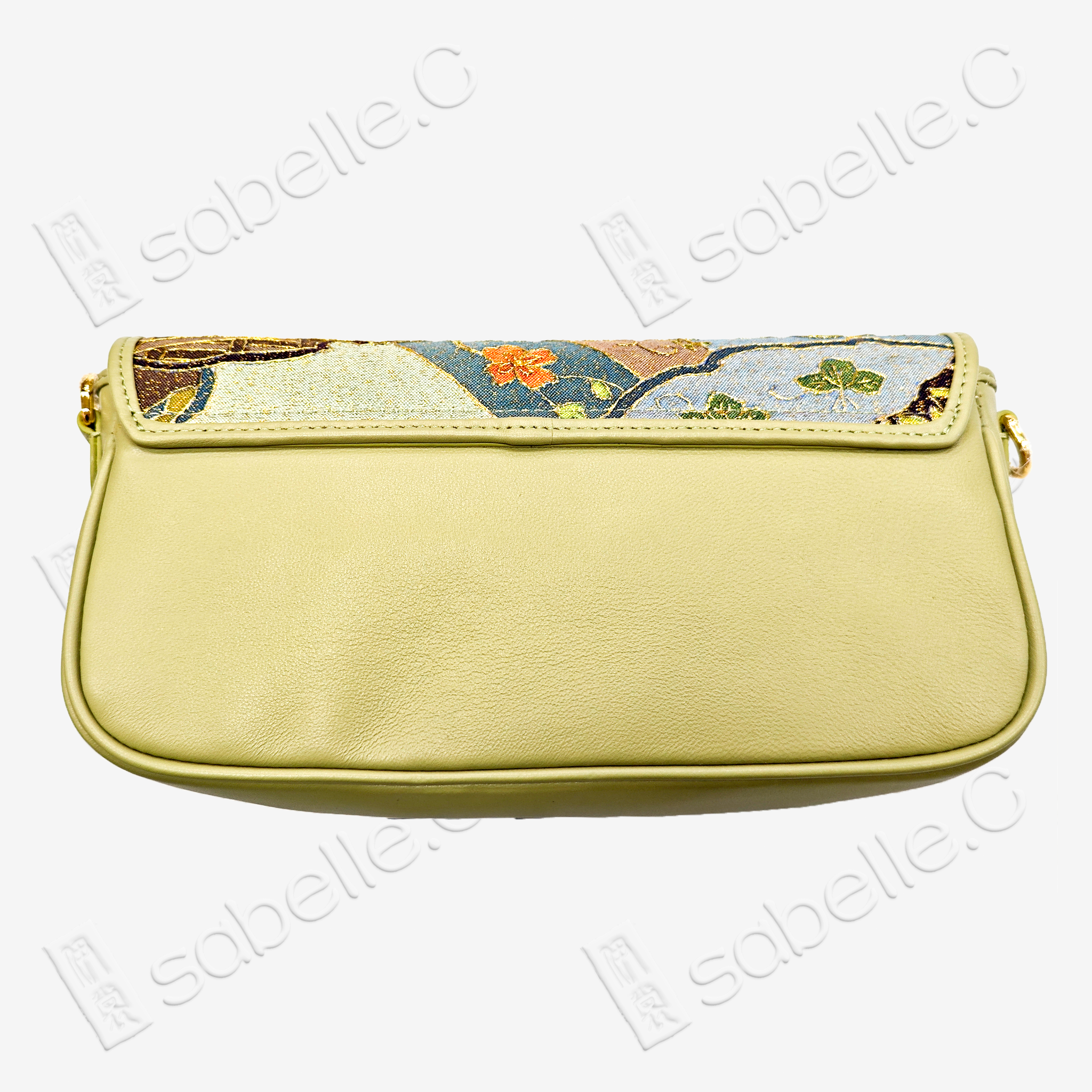 Genuine Cowhide Clutch with Kesi Weave