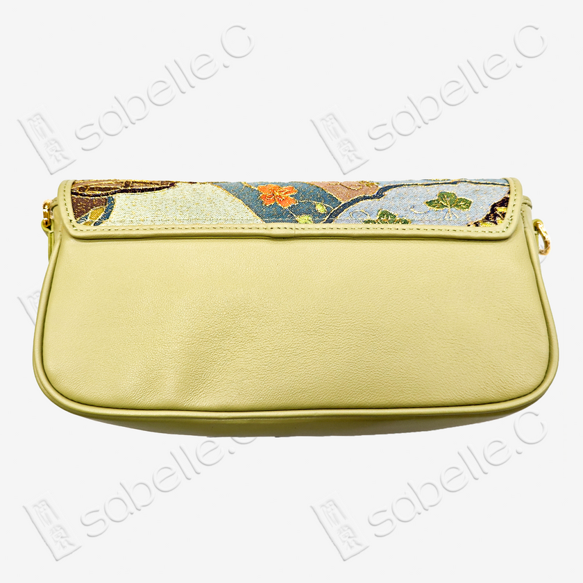 Genuine Cowhide Clutch with Kesi Weave