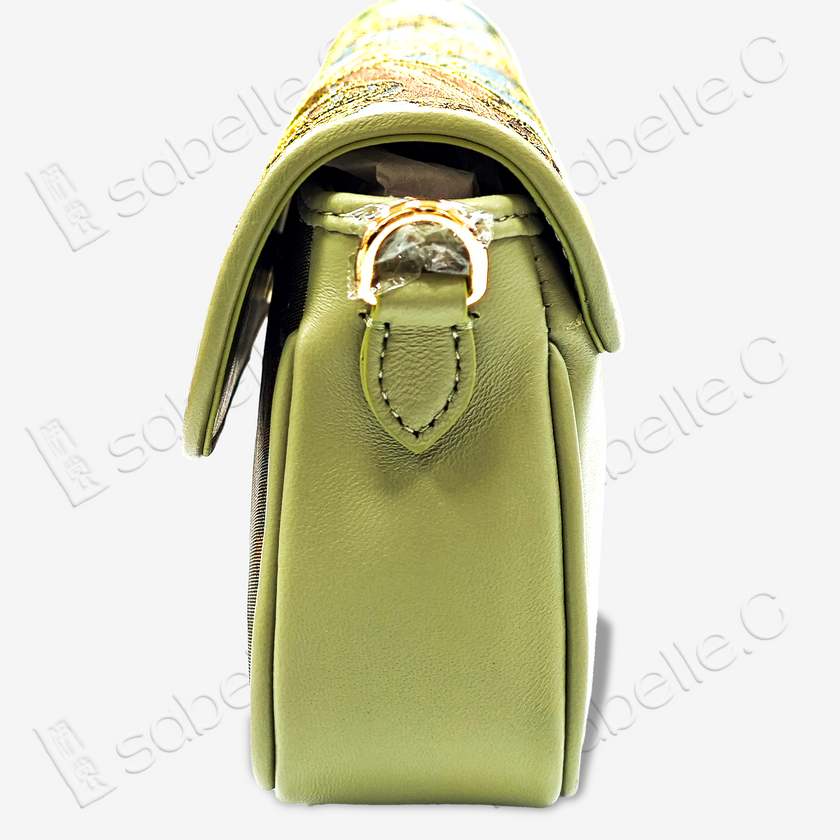 Genuine Cowhide Clutch with Kesi Weave