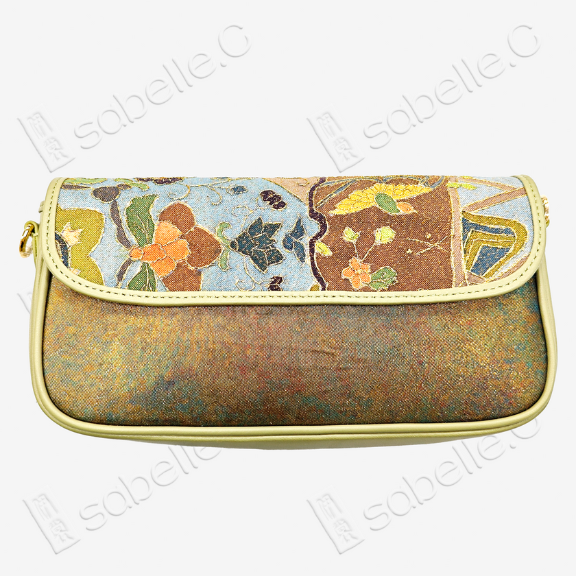 Genuine Cowhide Clutch with Kesi Weave