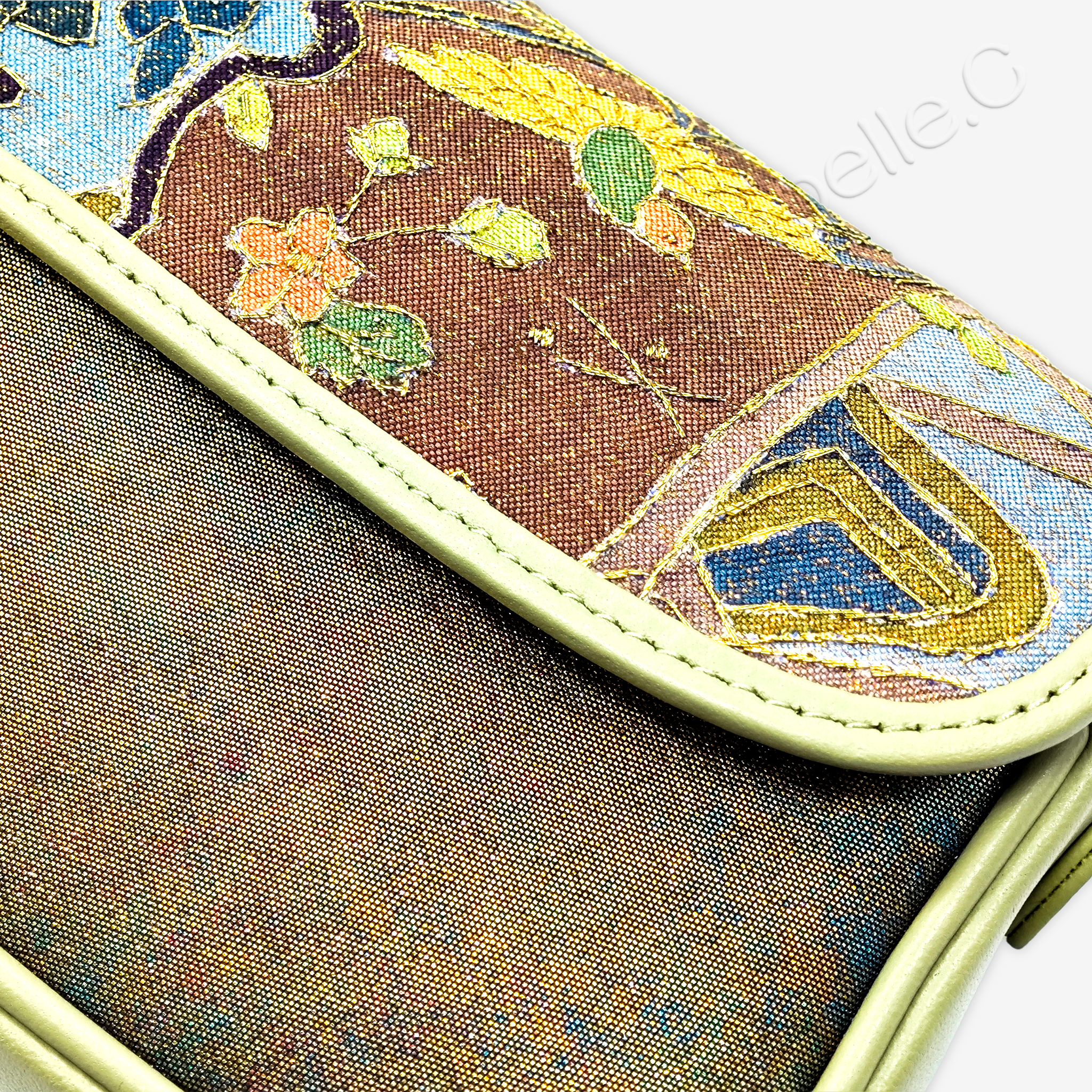 Genuine Cowhide Clutch with Kesi Weave