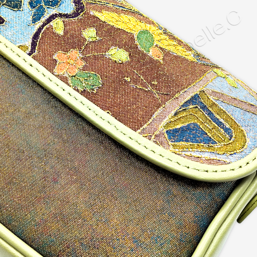 Genuine Cowhide Clutch with Kesi Weave