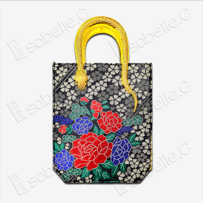 Chinese Tang Brocade Cowhide Handbag