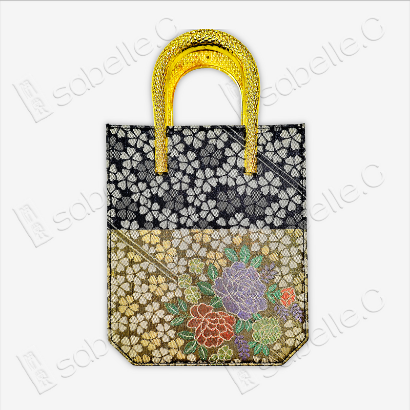 Chinese Tang Brocade Cowhide Handbag