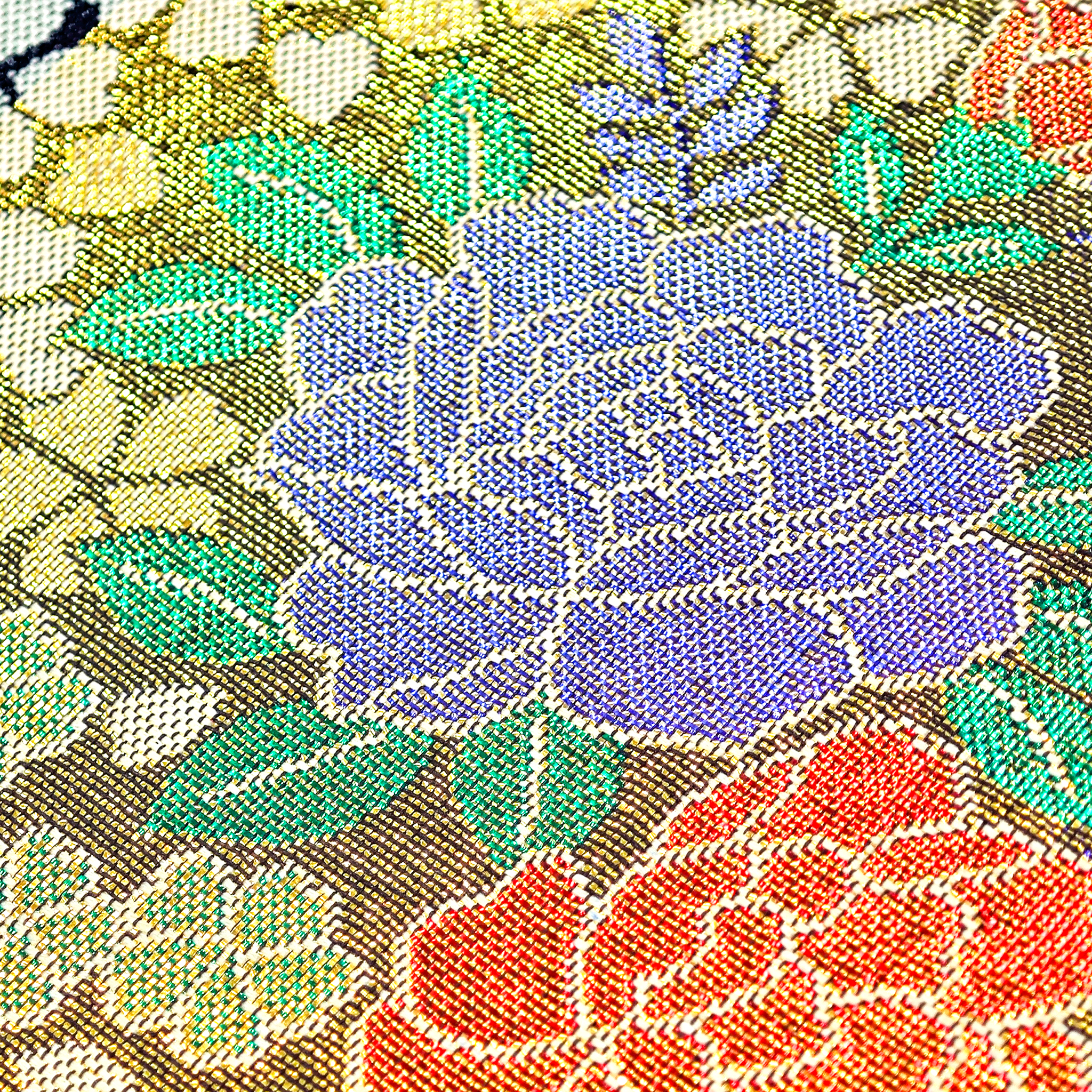 Chinese Tang Brocade Cowhide Handbag