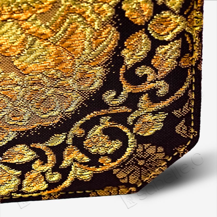 Chinese Tang Brocade Cowhide Handbag