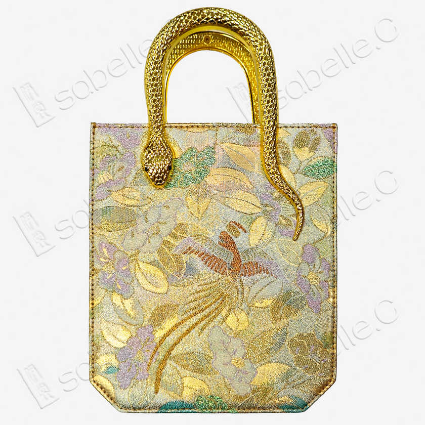 Chinese Tang Brocade Cowhide Handbag
