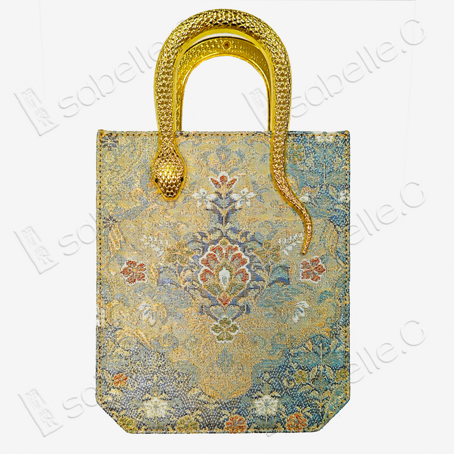 Chinese Tang Brocade Cowhide Handbag
