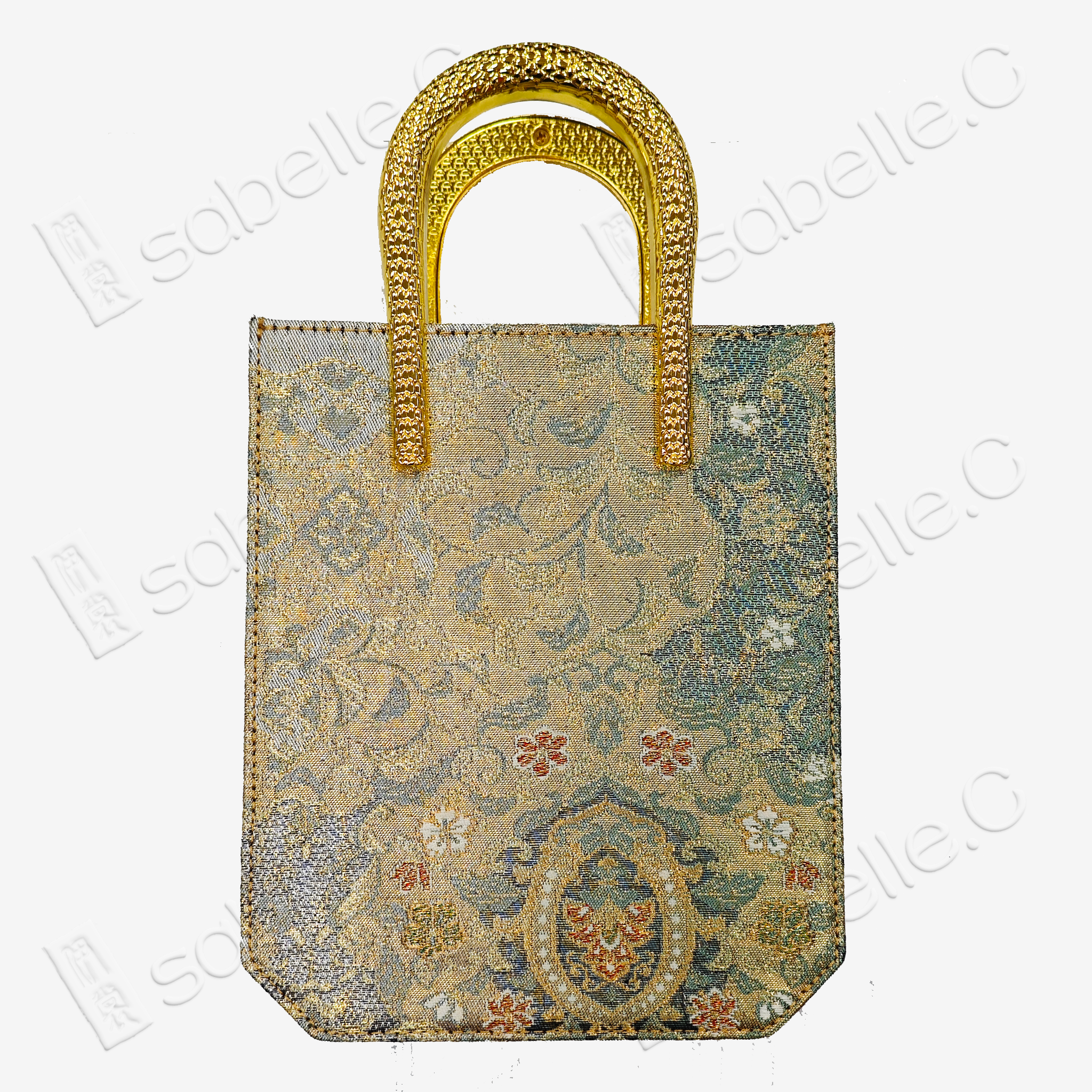 Chinese Tang Brocade Cowhide Handbag