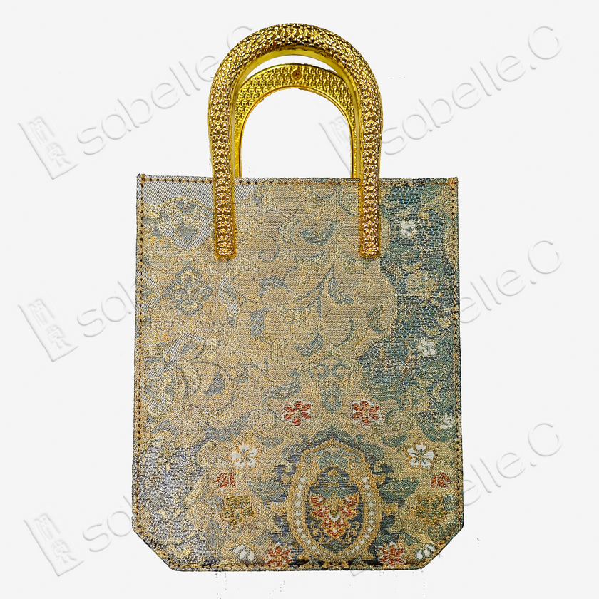 Chinese Tang Brocade Cowhide Handbag