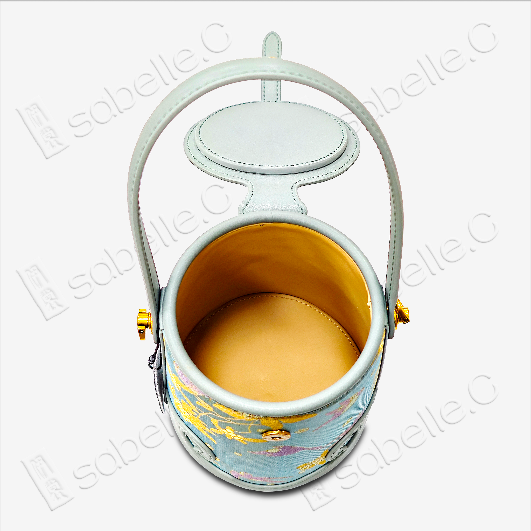 Song Brocade & Cowhide Bucket Ba