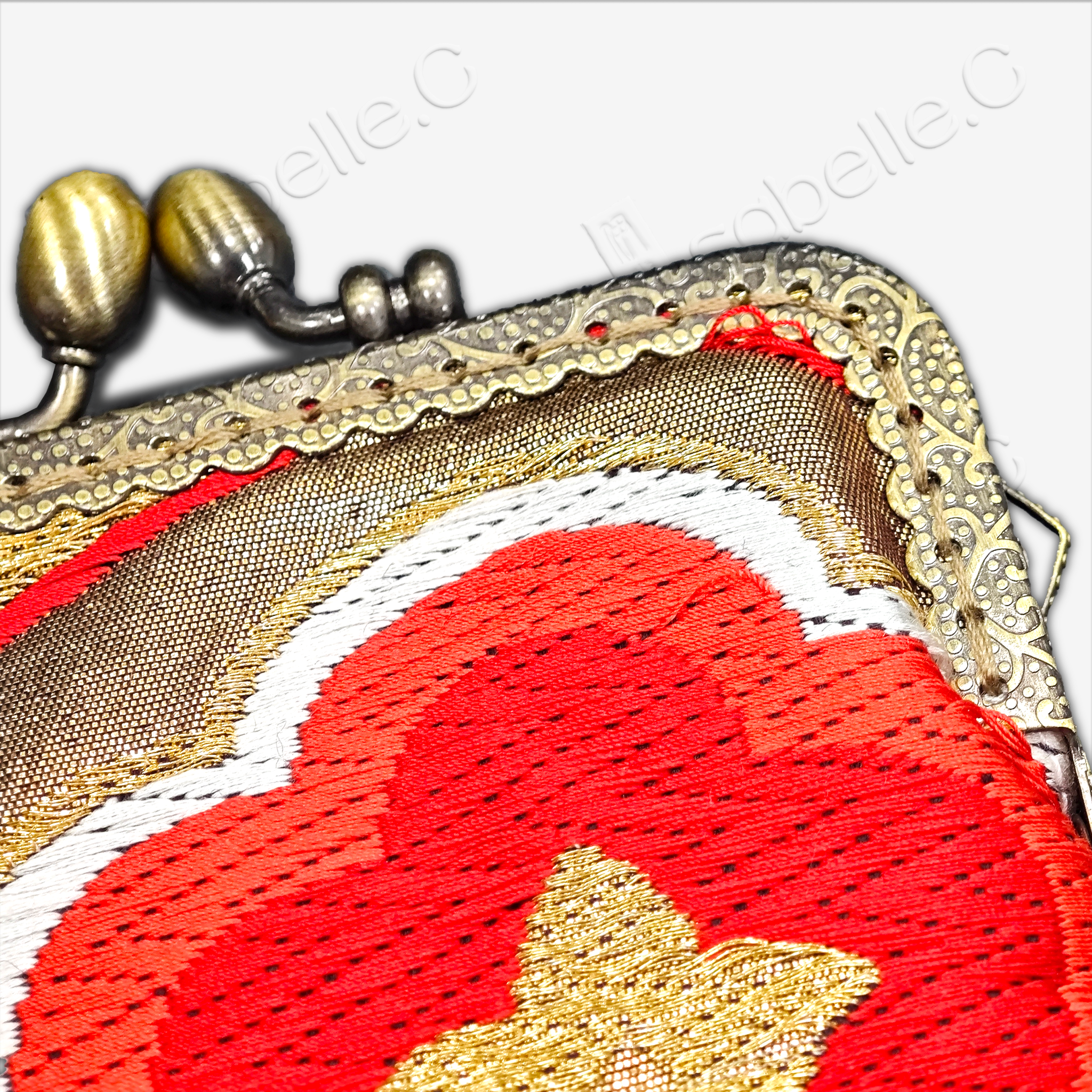 Tang Brocade Gamaguchi Clasp Pouch