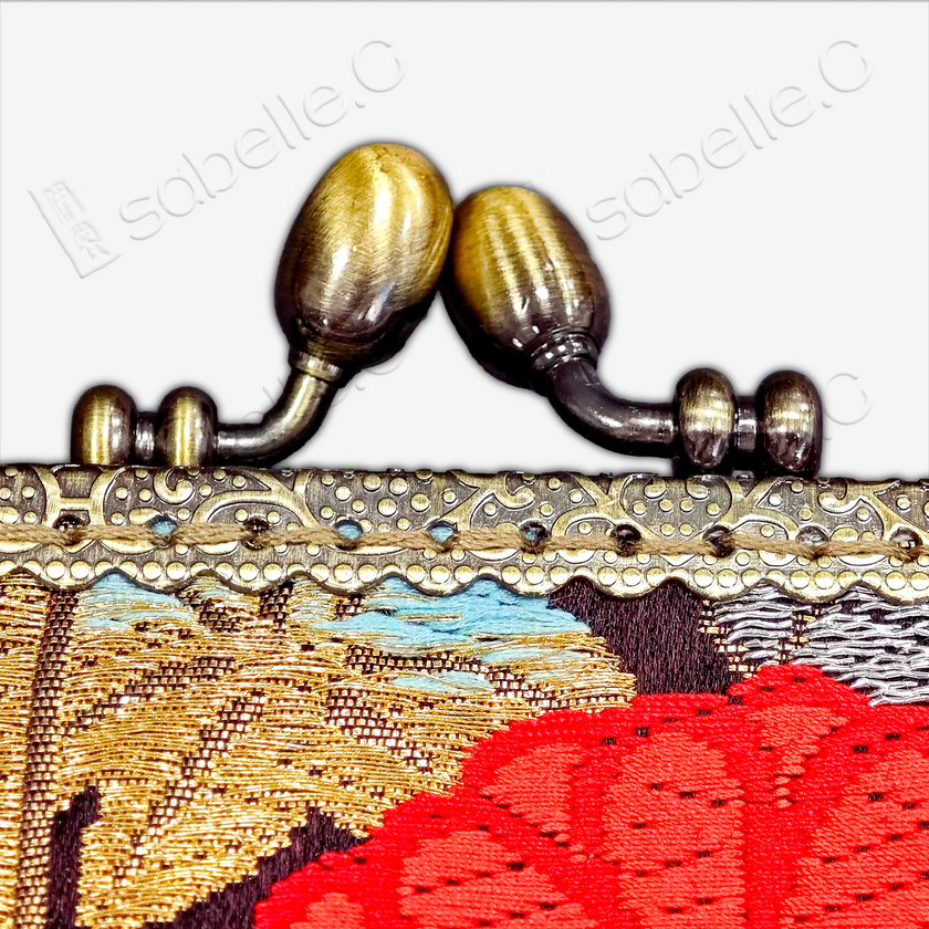 Tang Brocade Gamaguchi Clasp Pouch