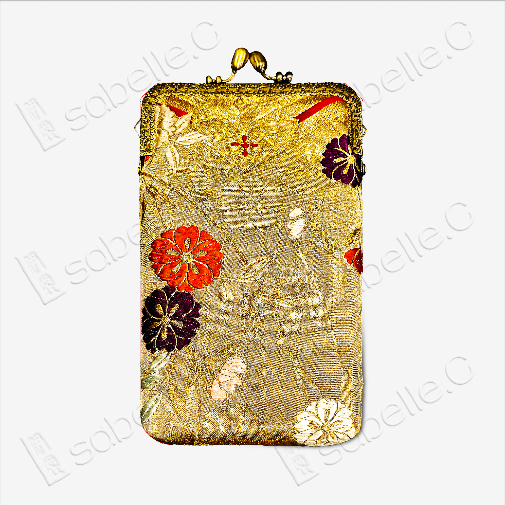 Tang Brocade Gamaguchi Clasp Pouch