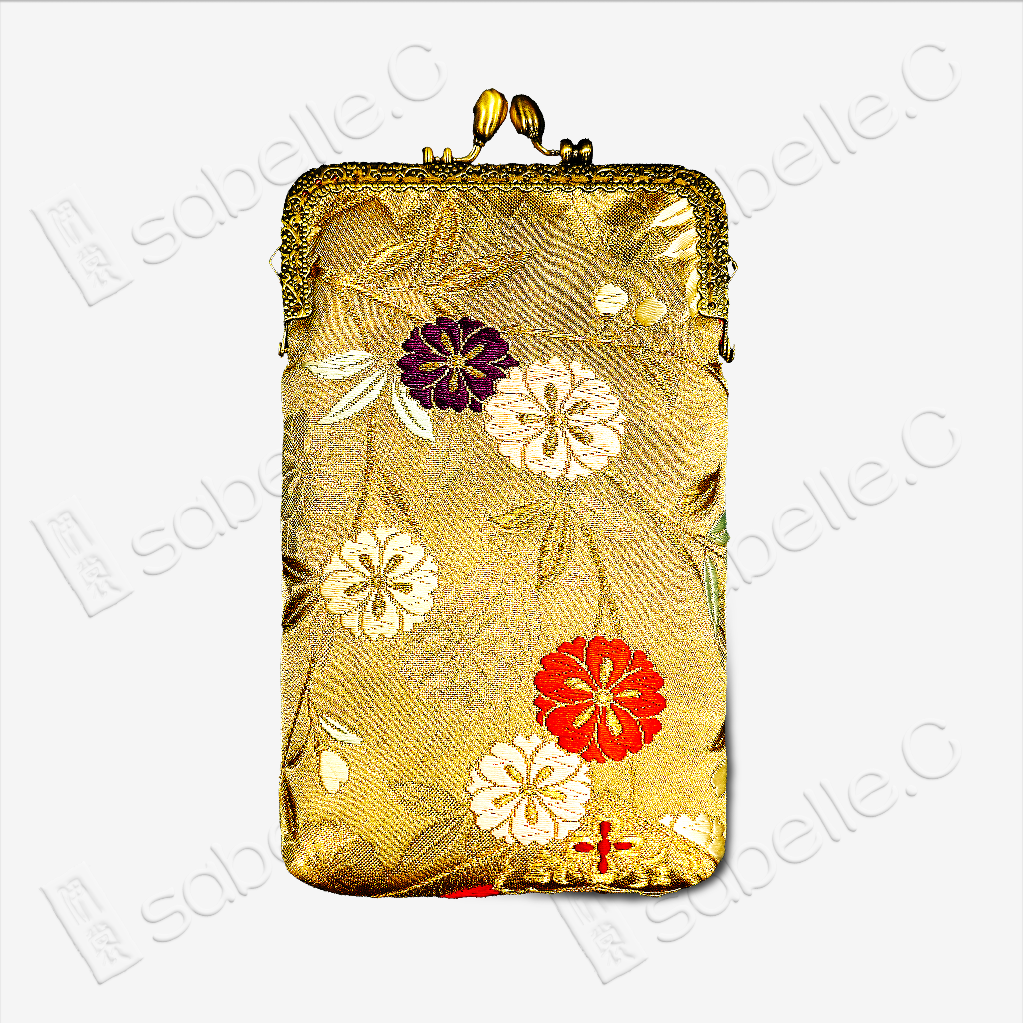 Tang Brocade Gamaguchi Clasp Pouch
