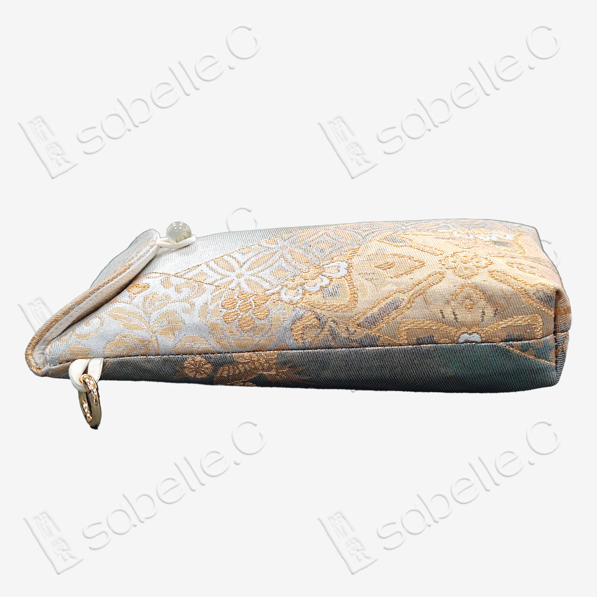 Gilded Lattice Bloom Tang Brocade Pouch -「琉金」唐錦斜挎包
