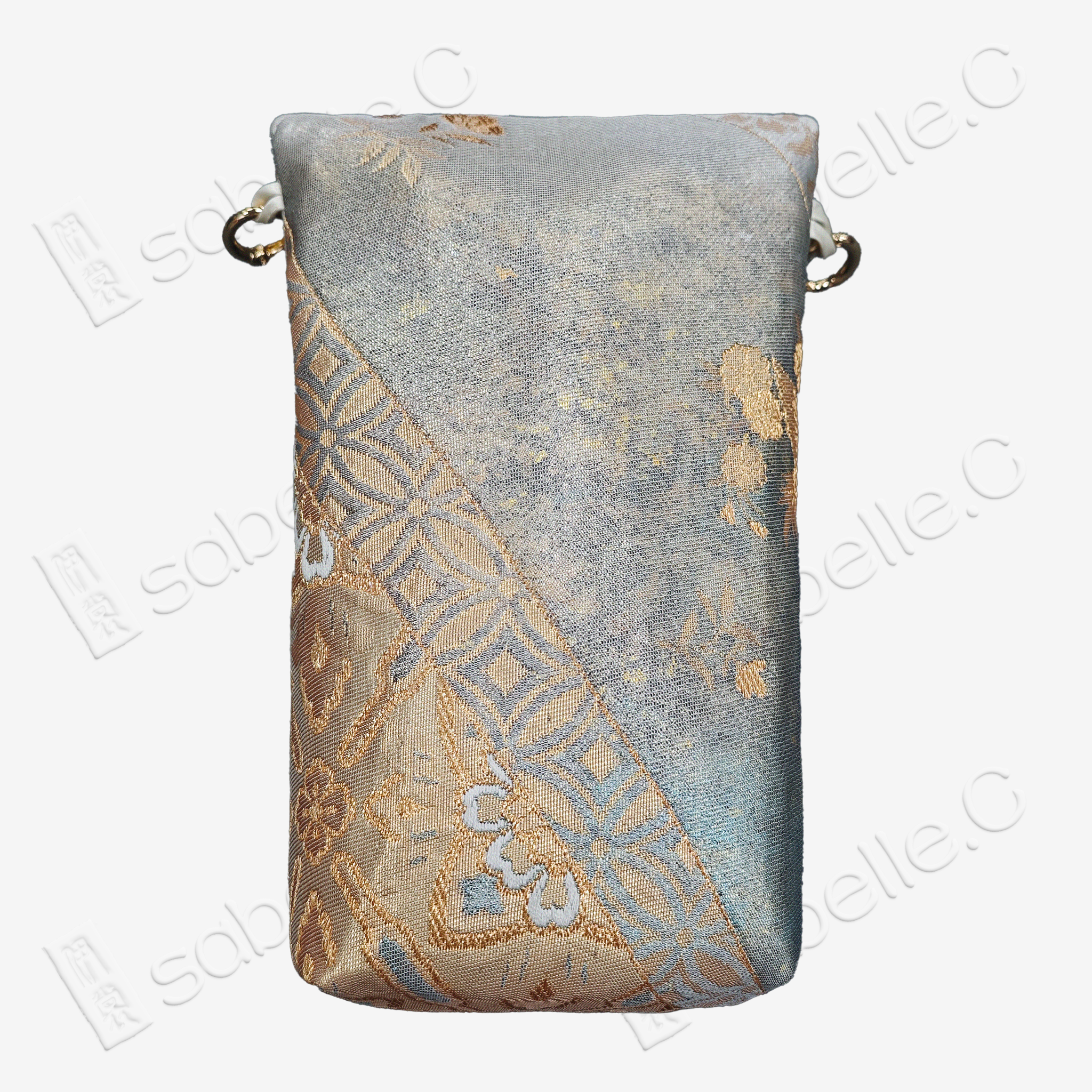Gilded Lattice Bloom Tang Brocade Pouch -「琉金」唐錦斜挎包