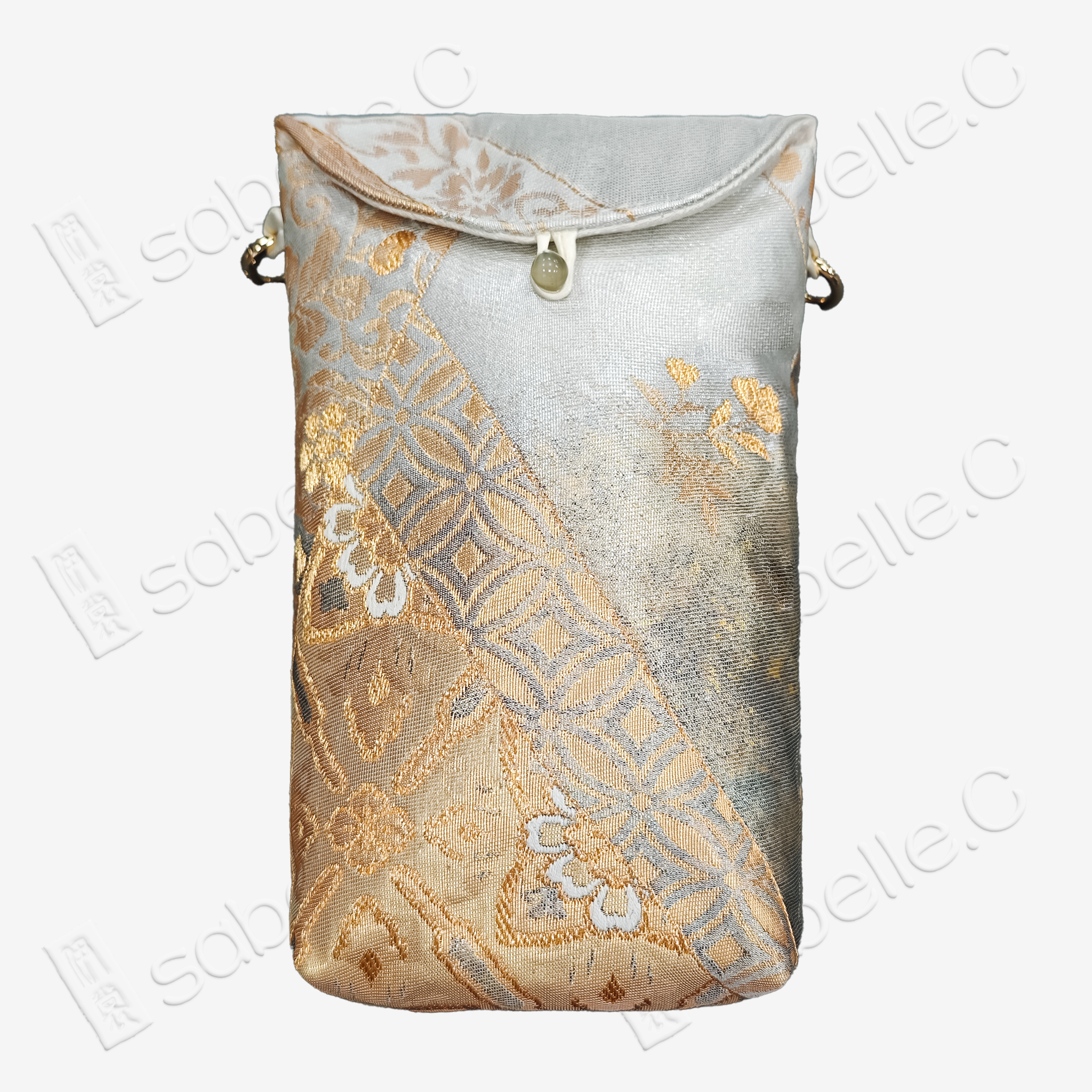 Gilded Lattice Bloom Tang Brocade Pouch -「琉金」唐錦斜挎包