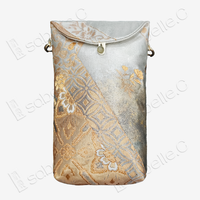 Gilded Lattice Bloom Tang Brocade Pouch -「琉金」唐錦斜挎包