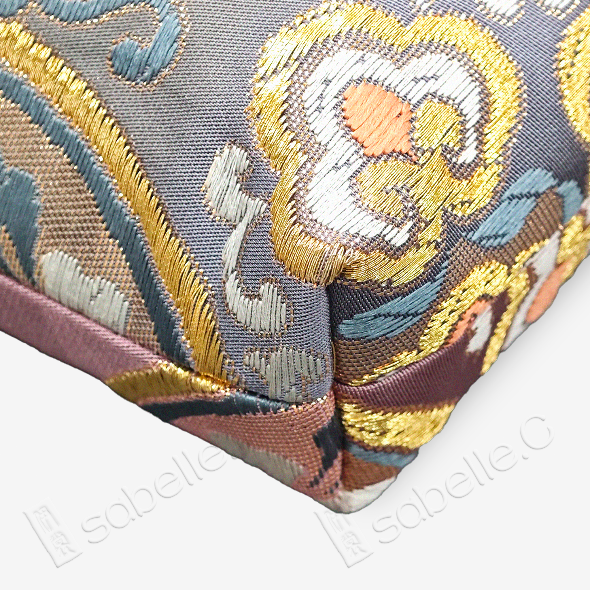 Lotus Tang Brocade Pouch -「鎏金寶相纏枝」唐錦斜挎包